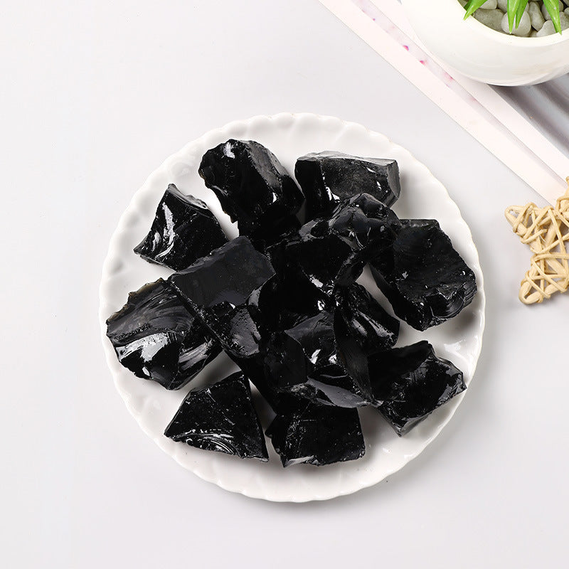 Raw Black Obsidian Stone – 1–5cm Natural Protective Crystal