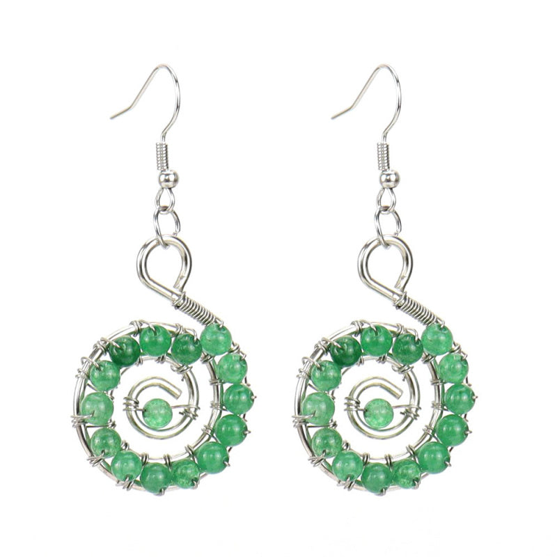 Handmade Rainbow Crystal Bead Seashell Earrings E12