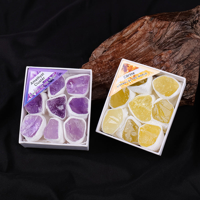 Mystic Crystal Treasure Box – Amethyst, Prophecy Stone & Geode Set