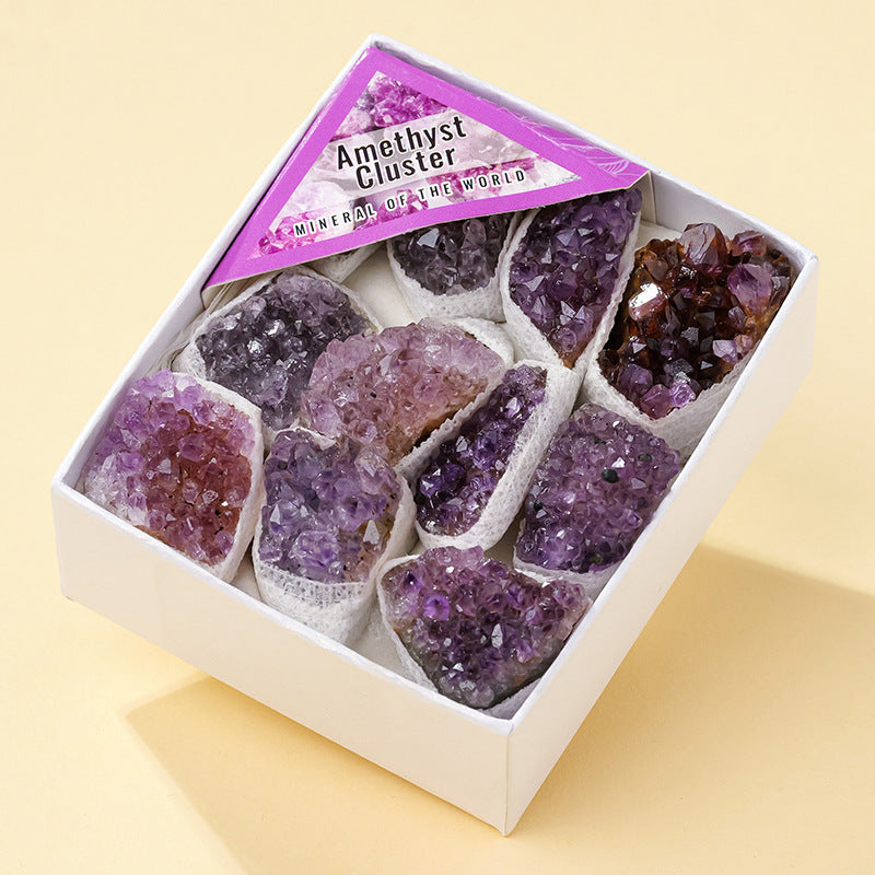 Mystic Crystal Treasure Box – Amethyst, Prophecy Stone & Geode Set