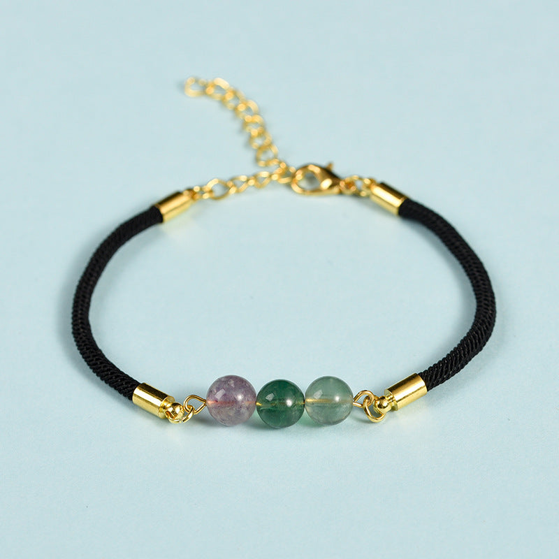 3-Lives Luck Bead Bracelet with Black Cord
