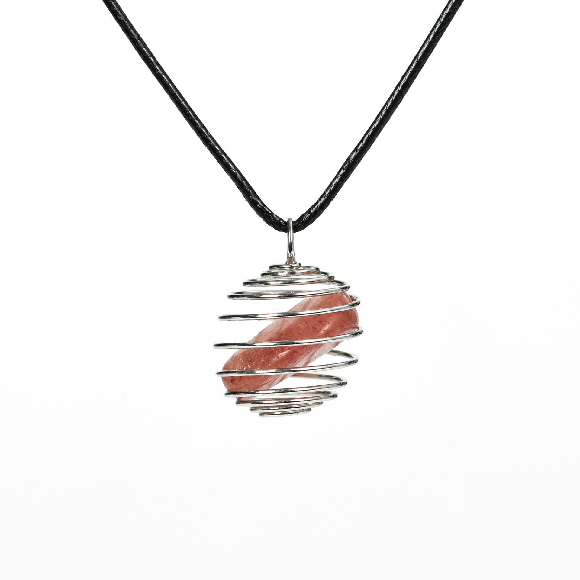 Wire-Wrapped Raw Crystal Pendant Necklace