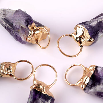 Raw Amethyst Point Cluster Pendant