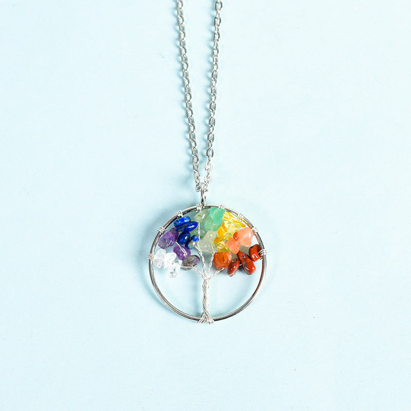 Crystal Tree of Life Pendant Necklace