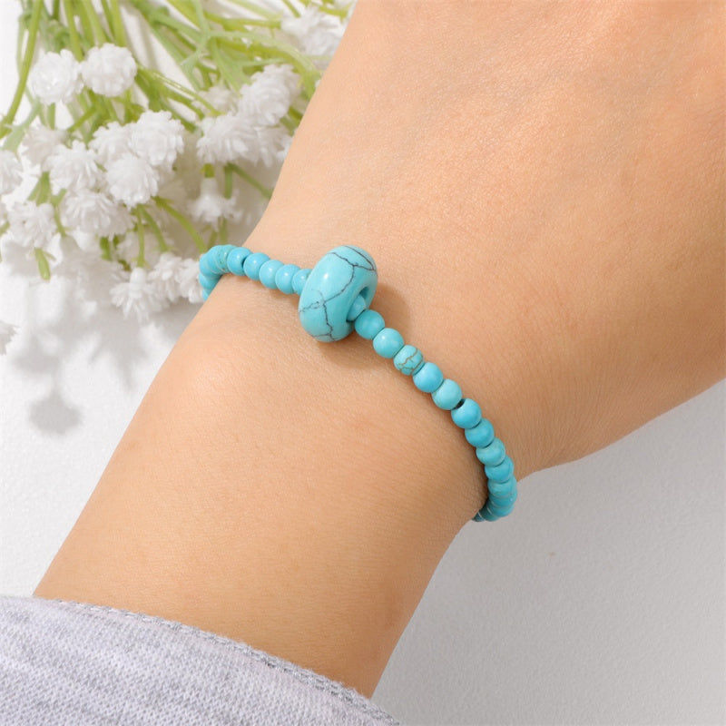 4mm Stone Beaded Bracelet – Gift Set with Card, 19cm