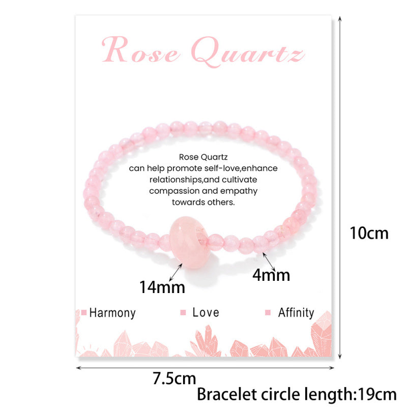 4mm Stone Beaded Bracelet – Gift Set with Card, 19cm