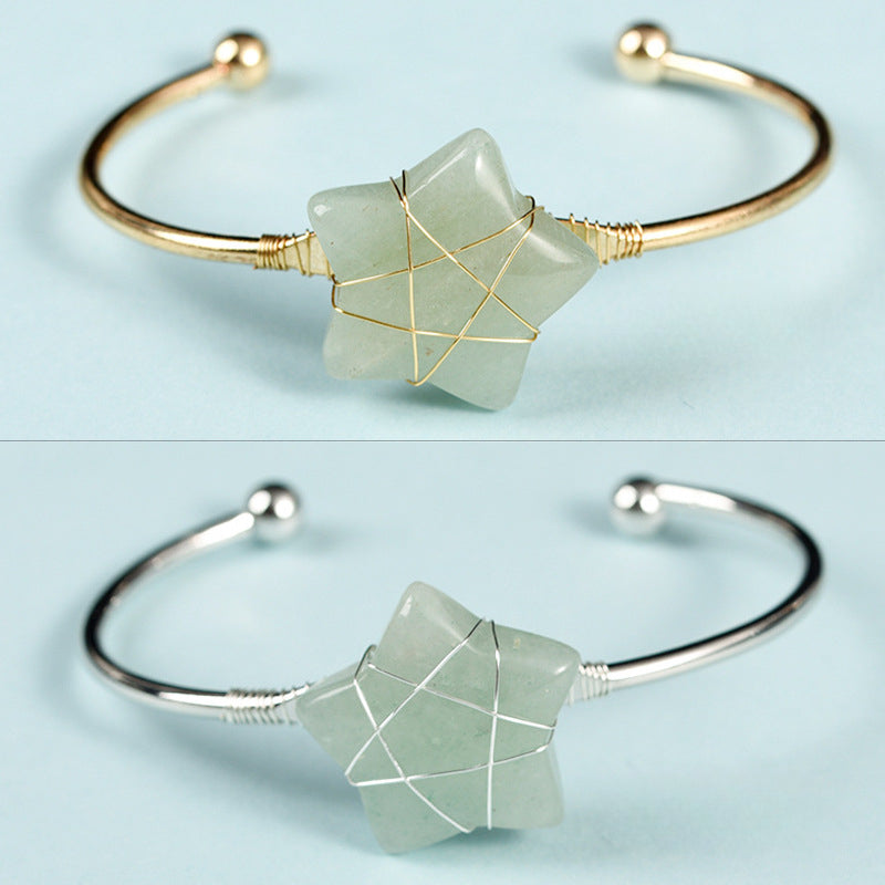 Natural Crystal Cuff Bracelet