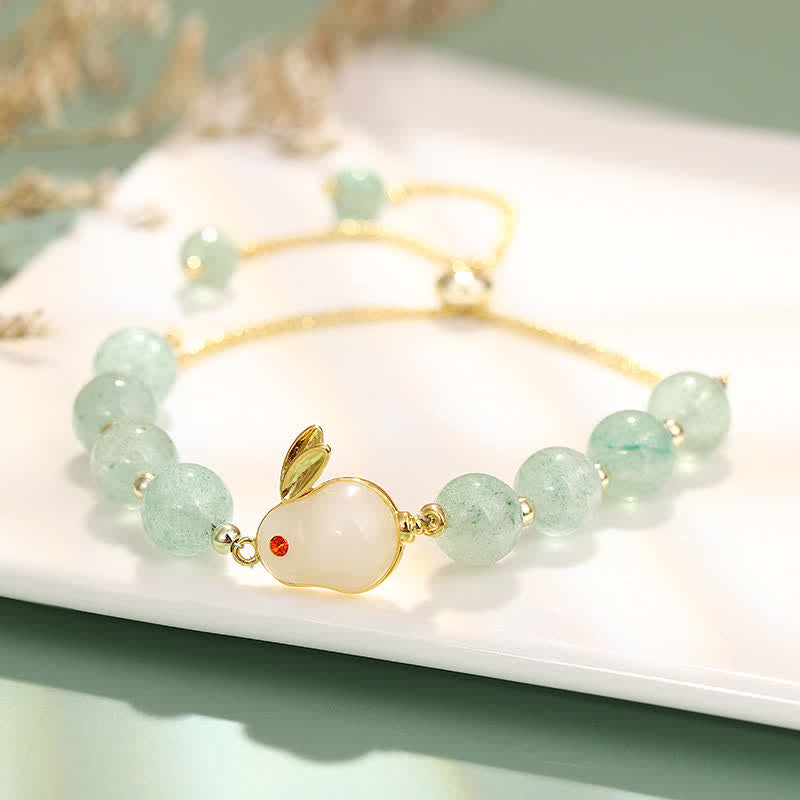 Green Aventurine Bracelet – 14K Gold-Plated Stretch Bracelet