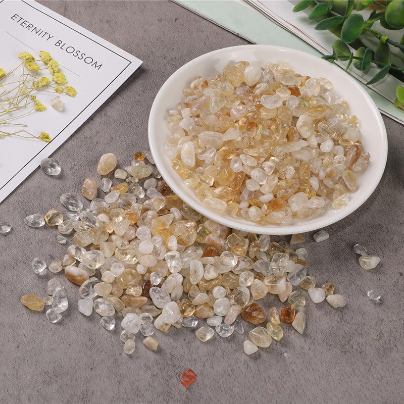 Natural Brazilian Citrine Crystal Chips – 3–12mm Prosperity Stones