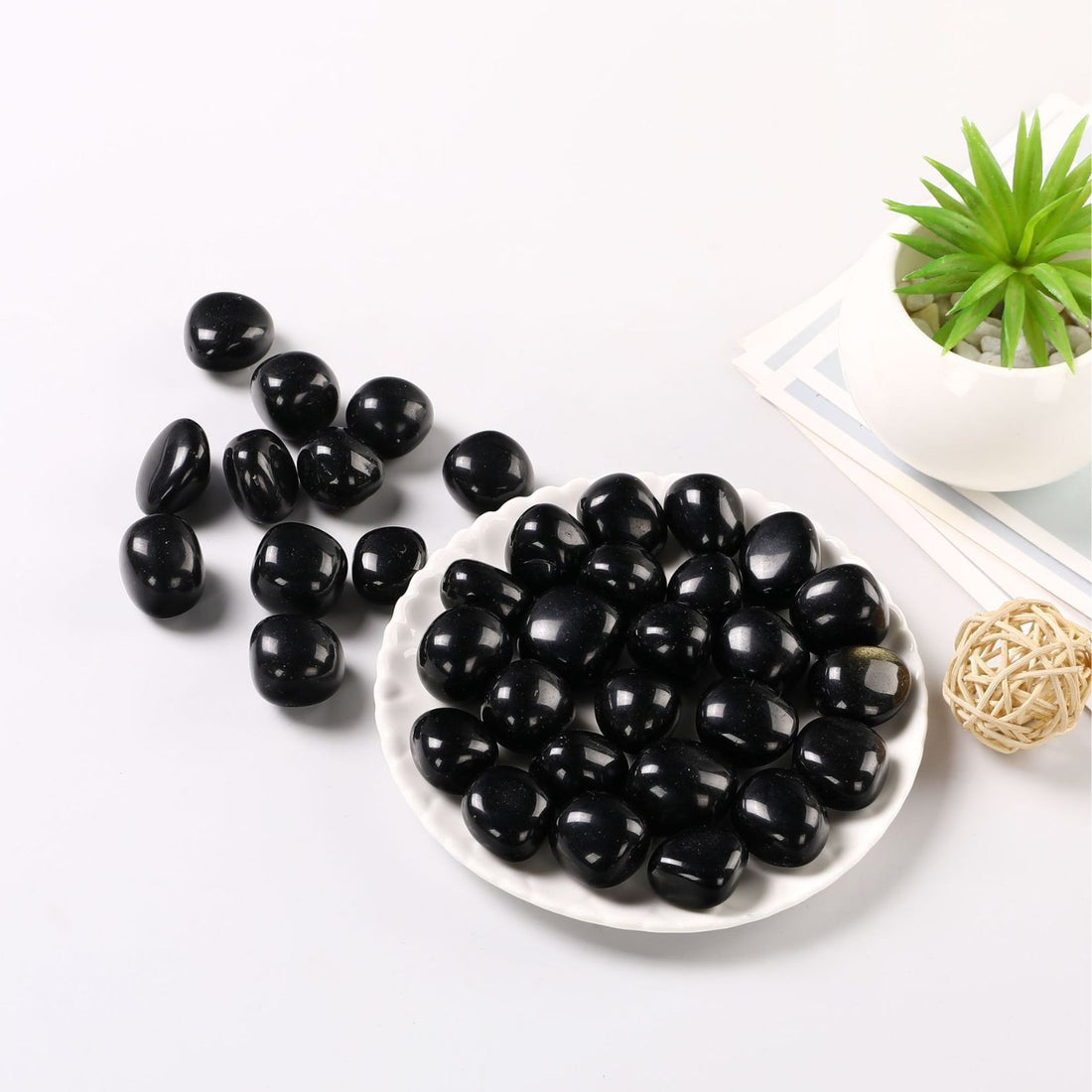 Natural Obsidian Tumble Stone (Large) – 1–3cm for Protection and Grounding