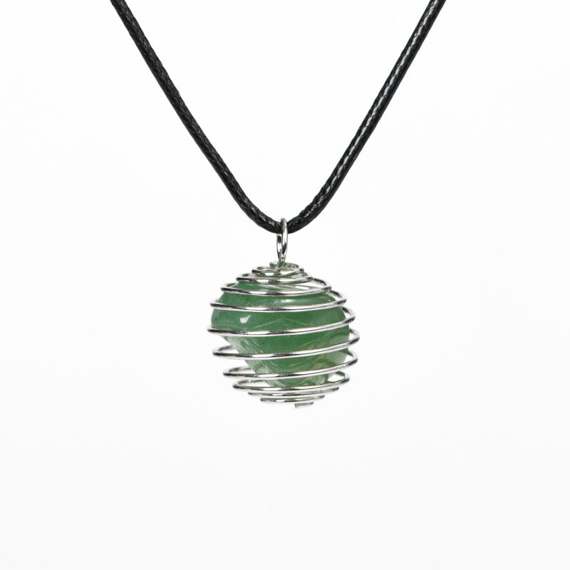Wire-Wrapped Raw Crystal Pendant Necklace