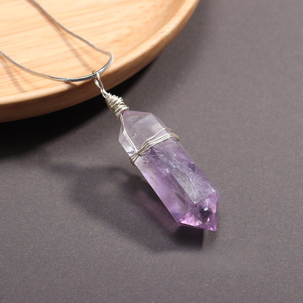 Handmade Double Terminated Crystal Point Pendant