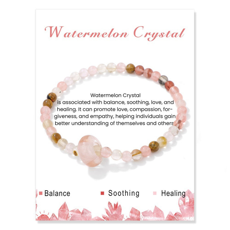 4mm Stone Beaded Bracelet – Gift Set with Card, 19cm